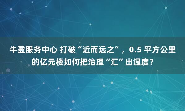 牛盈服务中心 打破“近而远之”，0.5 平方公里的亿元楼如何把治理“汇”出温度？