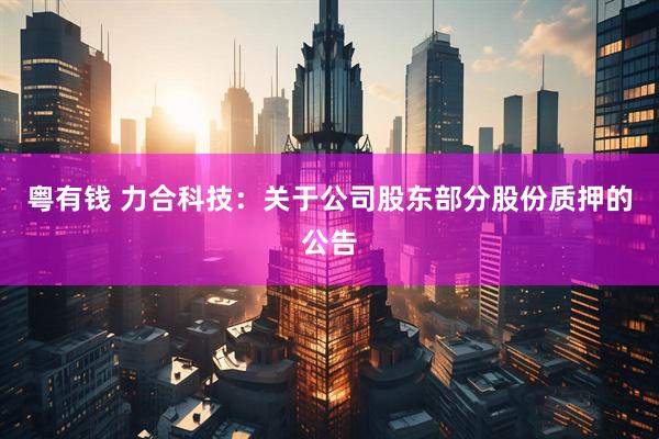 粤有钱 力合科技：关于公司股东部分股份质押的公告