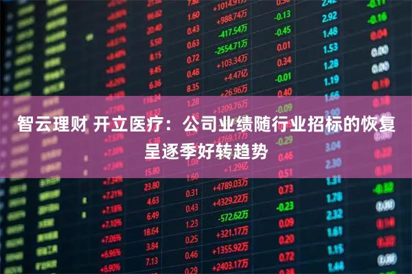 智云理财 开立医疗：公司业绩随行业招标的恢复呈逐季好转趋势